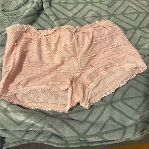 Lace Trim Pink Sleep Shorts